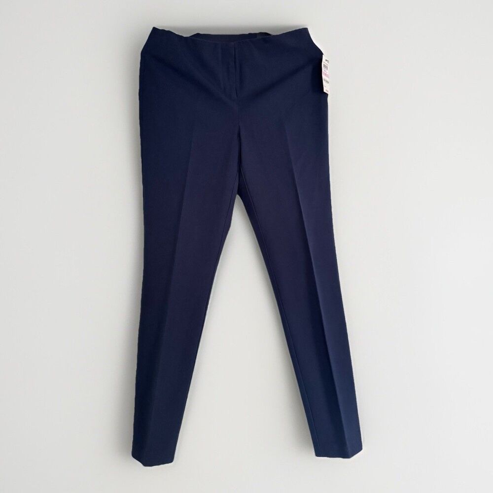 NWT Women’s Alfani Pants Sz 6 Skinny Leg Comfort Waist Navy Office Minimalist - Picture 8 of 9